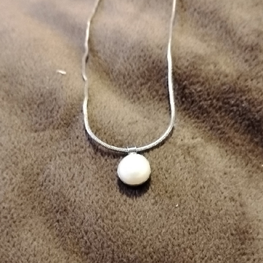 Vintage .925 Sterling Silver Pearl Necklace